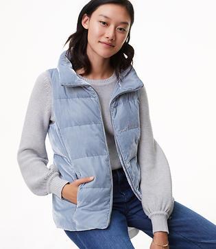 Loft Velvet Puffer Vest