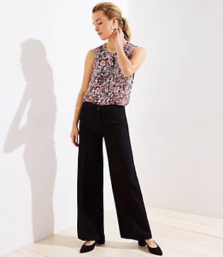 Loft High Waist Wide Leg Trousers