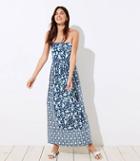 Loft Beach Floral Mosaic Strapless Maxi Dress