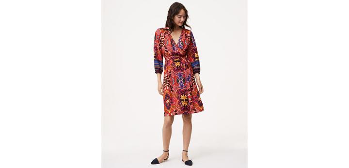 Loft Fantasy Floral Wrap Dress