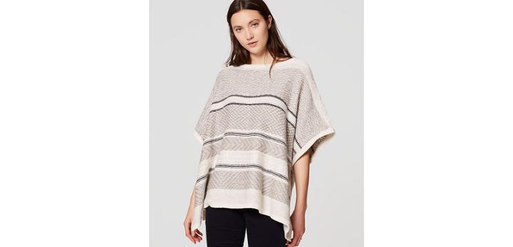 Loft Jacquard Stripe Poncho