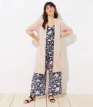 Loft Plus Shimmer Open Cardigan