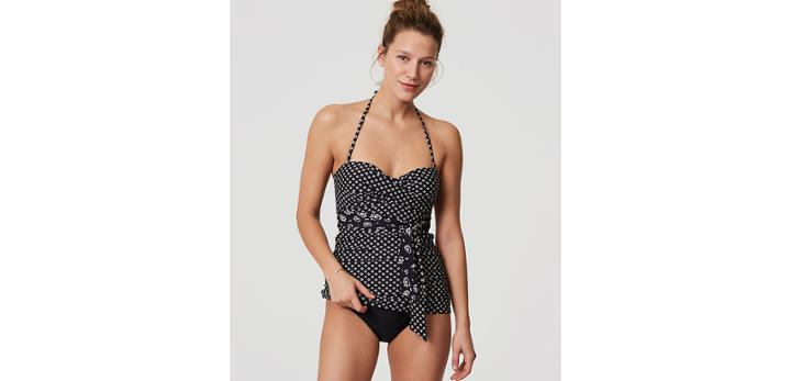 Loft Beach Floral Tie Front Tankini Top