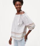 Loft Striped Tassel Off The Shoulder Top
