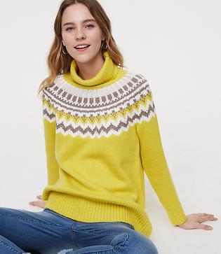 Loft Fairisle Turtleneck Sweater