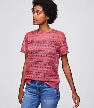 Loft Mosaic Lace Top