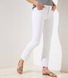 Loft Curvy Cuff Straight Leg Jeans In White