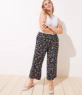 Loft Plus Floral Fluid Wide Leg Pants