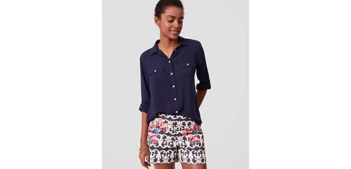 Loft Vineyard Stripe Riviera Shorts With 4 Inseam