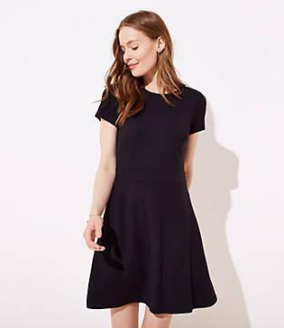 Loft Ponte Flare Pocket Dress