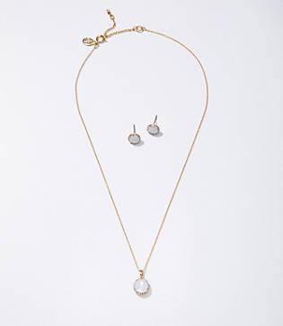 Loft October Birthstone Earring & Necklace Set
