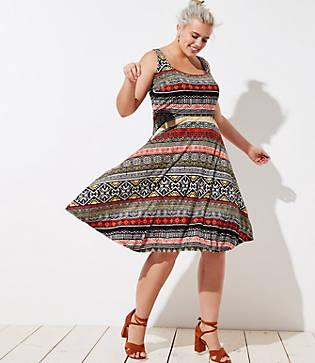 Loft Plus Riverwalk Flare Dress
