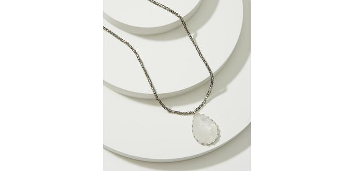 Loft Beaded Stone Pendant Necklace