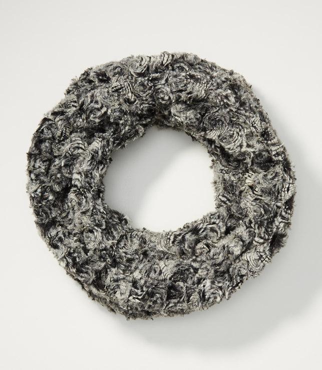 Loft Rosette Faux Fur Infinity Scarf