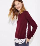 Loft Dahlia Mixed Media Shirttail Sweater