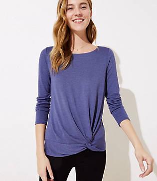 Loft Knotted Hem Top