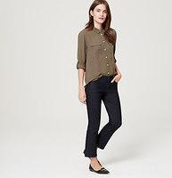 Loft Modern Kick Crop Jeans In Dark Rinse Wash