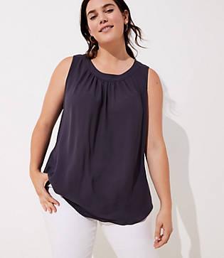 Loft Plus Mixed Media Shirred Shell