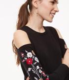 Loft Embroidered Cold Shoulder Sweater