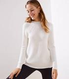 Loft Mixed Ribbed Mock Neck Sweater
