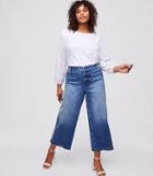 Loft Plus Wide Leg Crop Jeans In Classic Mid Indigo Wash