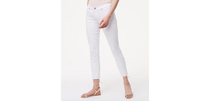Loft Curvy Fresh Cut Skinny Jeans In White