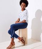 Loft Curvy Tulip Hem Skinny Jeans In Classic Dark Indigo Wash