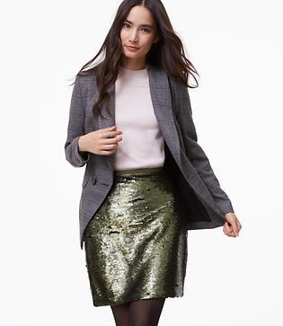 Loft Matte Sequin Shift Skirt