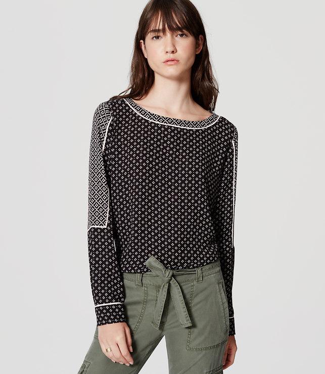 Loft Mixed Mosaic Blouse