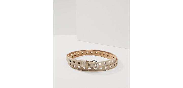 Loft Metallic Perforated Skinny Belt