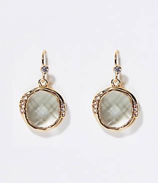 Loft Crystal Frame Stone Drop Earrings