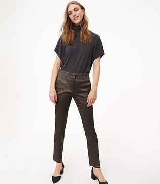 Loft Slim Metallic Leopard Jacquard Pants In Marisa Fit