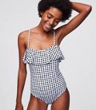 Loft Beach Gingham One Piece Swimsuit