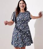 Loft Plus Floral Split Flutter Sleeve Dress