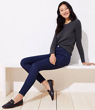 Loft Denim Leggings In Dark Rinse Wash