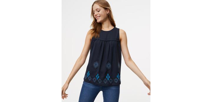 Loft Embroidered Swing Shell