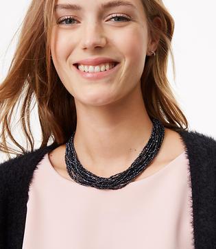 Loft Twisted Beaded Necklace