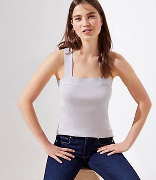 Loft Square Neck Racerback Sweater Tank