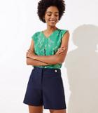 Loft Button Waist Tab Riviera Shorts With 6 Inch Inseam