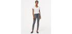 Loft Modern Lace Up Skinny Jeans In Grey Asphalt