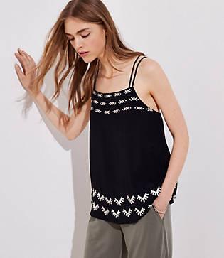 Loft Embroidered Criss Cross Cami