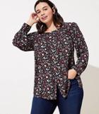 Loft Plus Floral Puff Shoulder Blouse