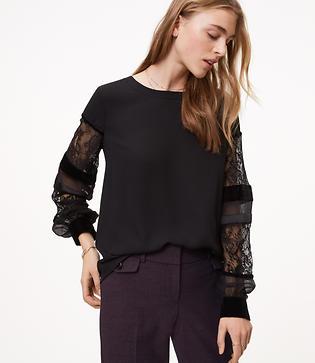 Loft P Lace Sleeve Popover