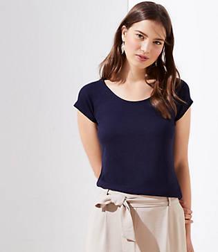 Loft Ribbed Raglan Tee