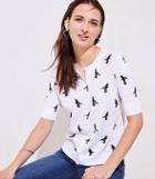 Loft Hummingbird Short Sleeve Signature Cardigan