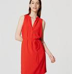 Loft Sleeveless Tie Waist Shirtdress