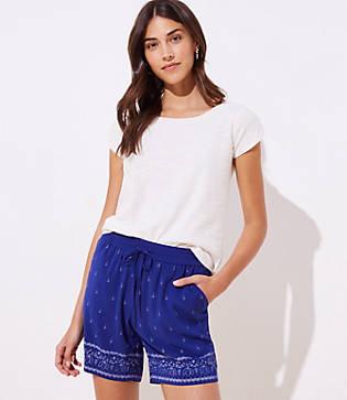 Loft Border Fluid Drawstring Shorts