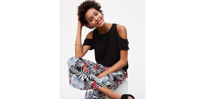 Loft Beach Palm Drawstring Pants