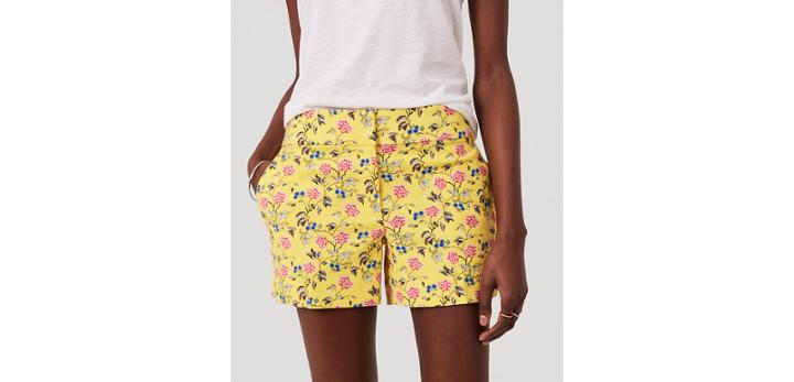 Loft Floral Riviera Shorts With 4 Inch Inseam