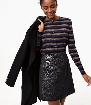 Loft Shimmer Splash Wrap Skirt